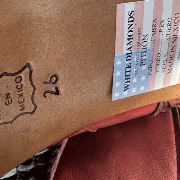 LADIES SIZE 10 - RED PYTHON BOOTS - Picture 9 of 16